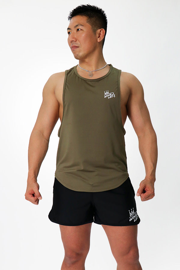 WINGLEO TRAINING DROP TANKTOP【KHAKI】