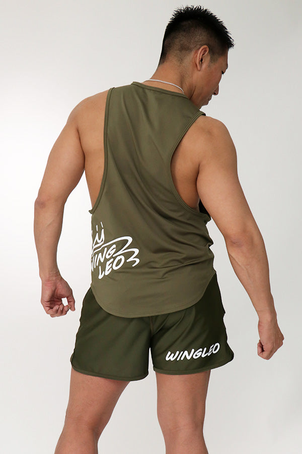 WINGLEO TRAINING DROP TANKTOP【KHAKI】